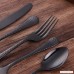 Bisda 5-Piece Black Silverware Flatware Set Service for 1 Stainless Steel Cutlery Set include Dinner Knife Table Fork Table Spoon Salad Fork Tea spoon for Wedding Dishwasher Safe … - B07D6MYTQV